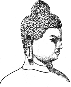 FIGURE. 11. – TÊTE DE BOUDDHA À BOROBODOUR (JAVA)